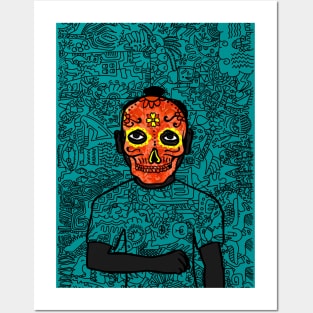 v: A Striking MaleMask NFT with Mexican Eyes, Dark Skin, and Artistic Flair Posters and Art